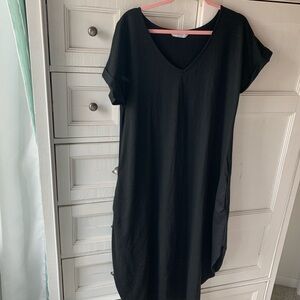 EKOUAER Black V-Neck Women's nightgown